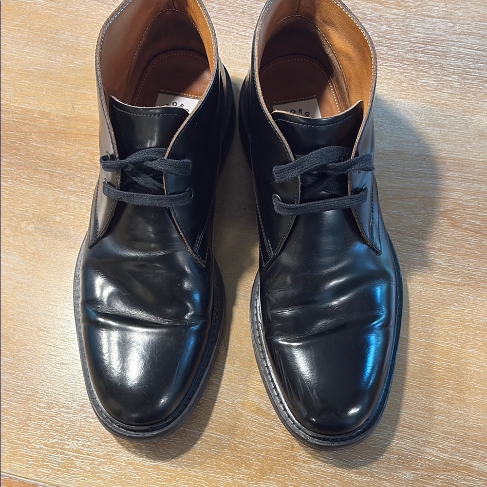 Men's Black Leather Shoes-Made in Italy